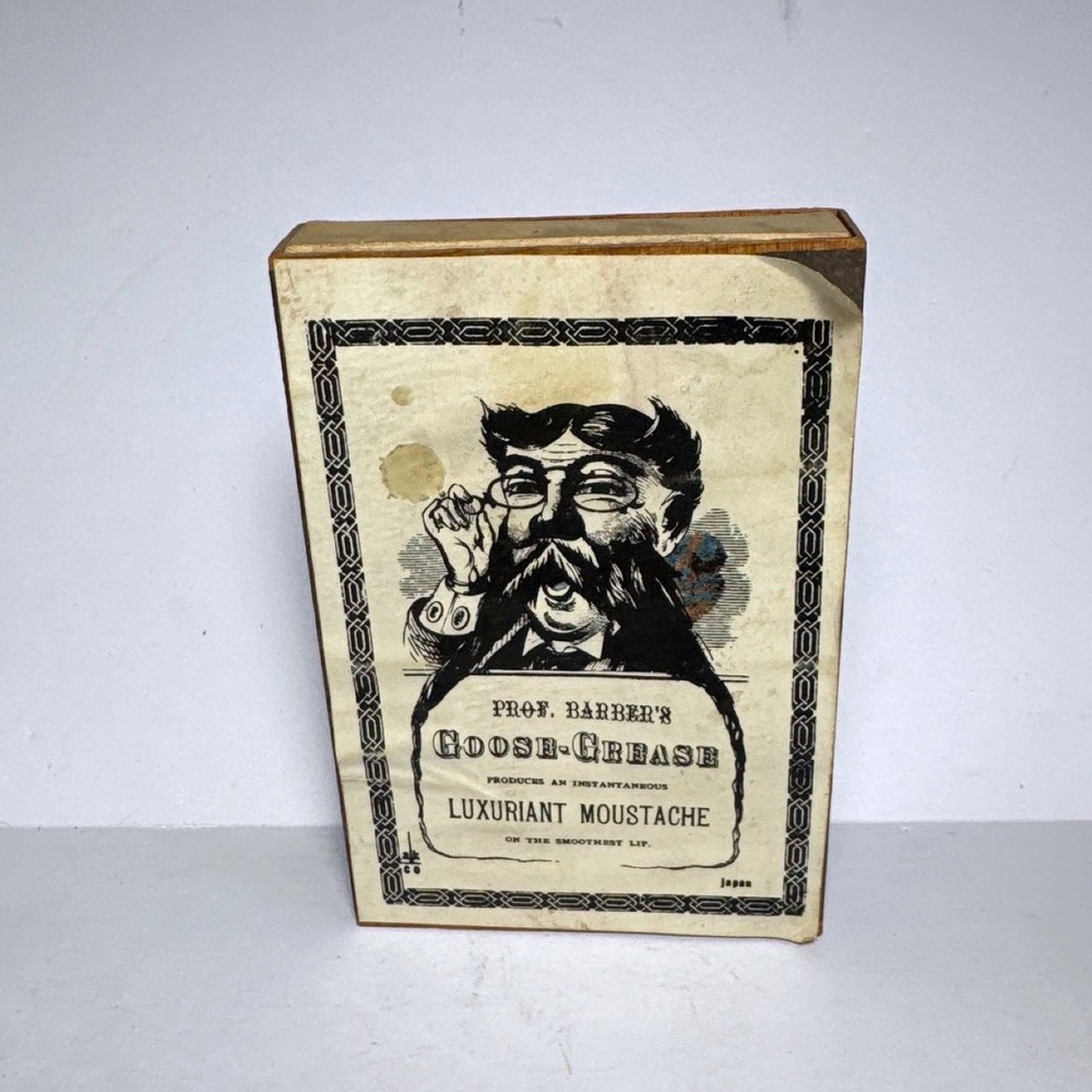 Vintage Japan‎ Prof Barbers Goose Grease Tobacco Sliding Box Cream Fair Novelty